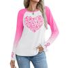 Women's Round Neck Sweatshirt With Ribbon Heart Bow And Letter Print Fashion Top