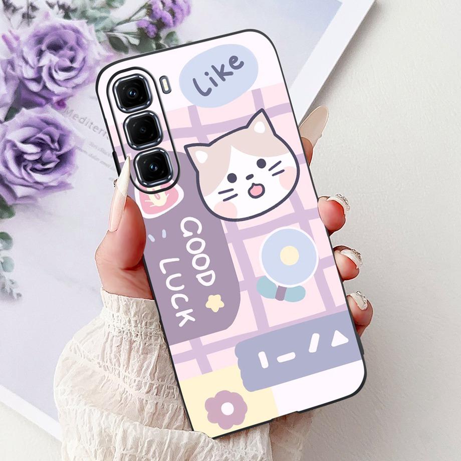 Soft Liquid Silicone Back Cover For Infinix Smart 9 HD Phone Case Infinix Hot 50 Pro+ Pro Plus Marble Gothic Style Cartoon Funda