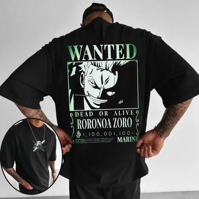One Piece Japanese Anime Mens TShirt Roronoa Zoro Boy Childrens Cotton Y2K Harajuku Trend Short Sleeve