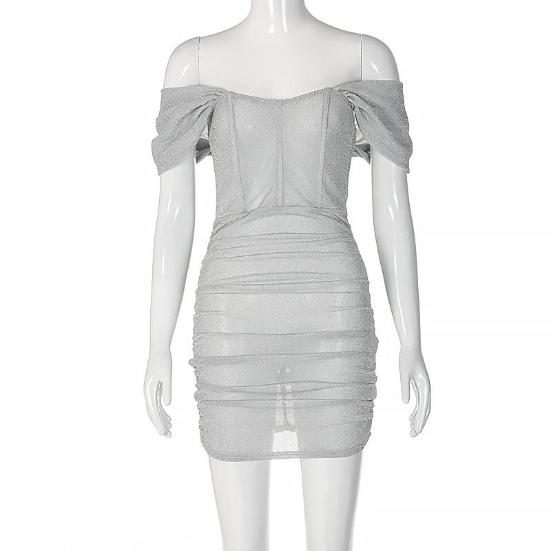 Fashion Ladies Slim Dress Sexy Hip Skirt Shows Thin Solid Color Dress For Woman
