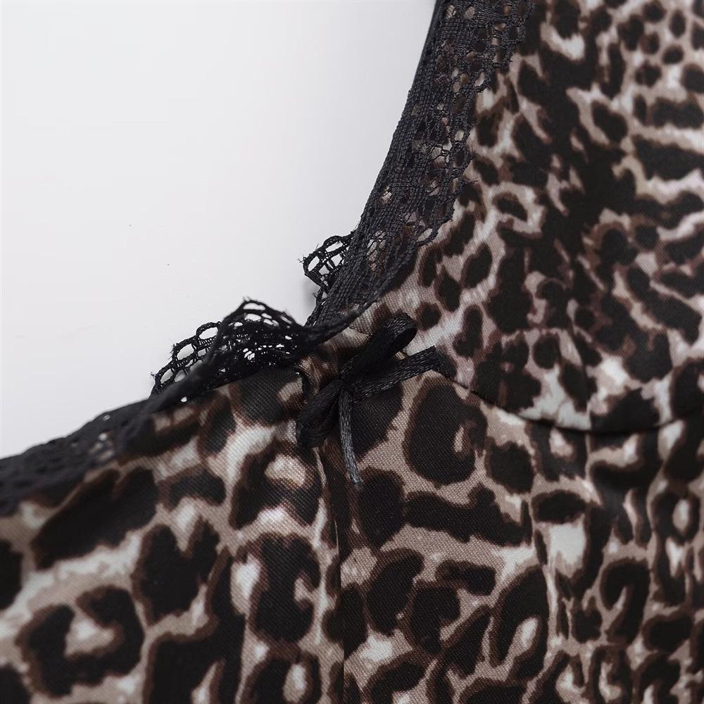 Spring/Summer 2025 Leopard Print Sexy Temperament Spicy Girl Style Crop Vest