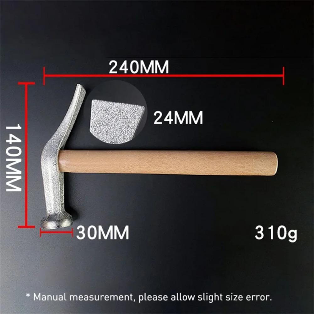 Handmade All-steel Repair Sole And Upper Shoe Hammer Leather Repair Percussion Tool Wooden Handle Window Breaker Nails Hammer