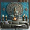 Zen Buddha Tapestry Wall Hanging Lotus Mandala Meditation Room Decor Bohemian Polyester Fabric Wall Art Bedroom