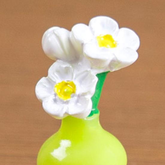 4Pcs Mini Vase Ornament Healing Mini Garden Stress Relief Partner Resin Bouquet Desktop Narrative Sense Decor