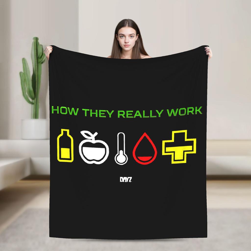 DayZ One Bullet and a Dream Blanket Shotting Game Wool Funny Breathable Throw Blanket for Home Textile Decor Couch