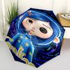 Coraline Print Automatic Umbrella, 8 Rib Iron Frame, Plastic Handle, Suitable for Outdoor Travel &Daily , Ideal Gift