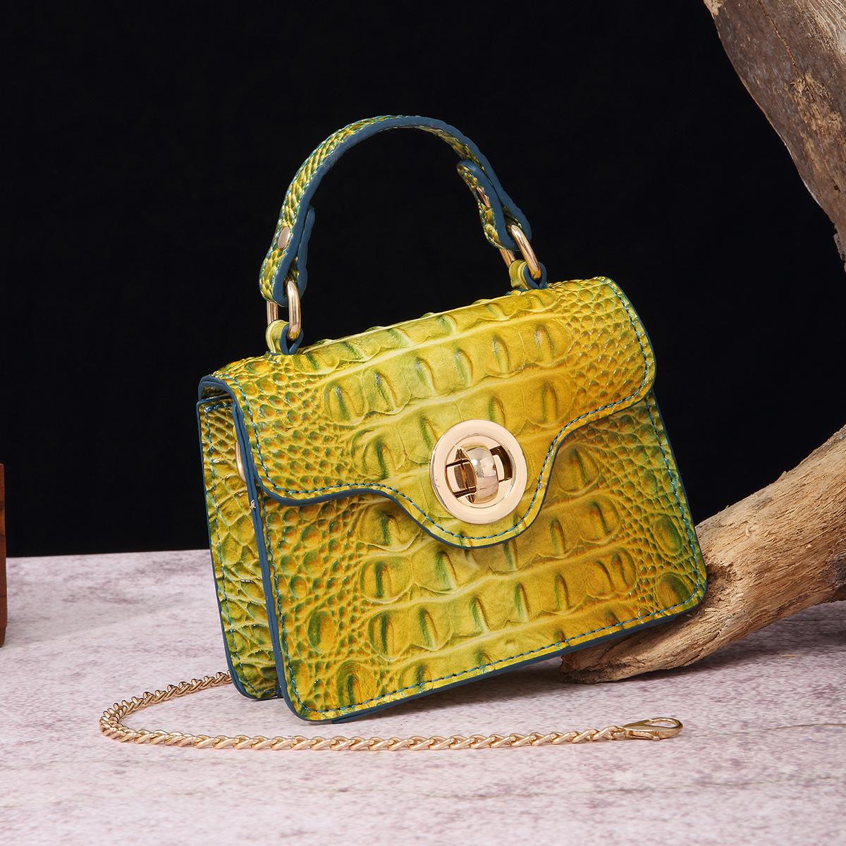 

Portable Crossbody Wallet Mother and Child Vintage Women s Bag Multicolor Brahman Crocodile Pattern