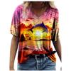 3D Marine Animal Print Women's Short T-shirt Summer 2025 Fashion Street Fashion Women's T-shirt Casual V-neck Loose Top