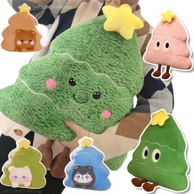 Cartoon High Quality with Expression Christmas Tree Plush Doll Pillow Holiday Decor for Boys and Girls Christmas Gifts
