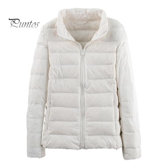 

Зимнее пуховое пальто Утолщенный стеганый воротник-стойка Карманы Застежка-молния Ветрозащитный Длинные рукава Сохранение тепла Теплая повседневная верхняя одежда для холодной погоды Хлопок S белый