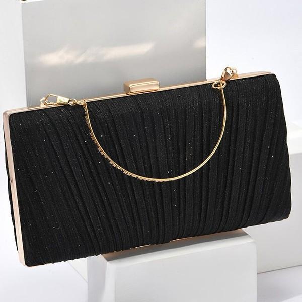 Borsa da sera a pochette da donna di lusso Borsa a tracolla Festa Matrimonio Ballo di fine anno Compleanno Borse quadrate grandi Elegante borsa a mano plissettata Portamonete