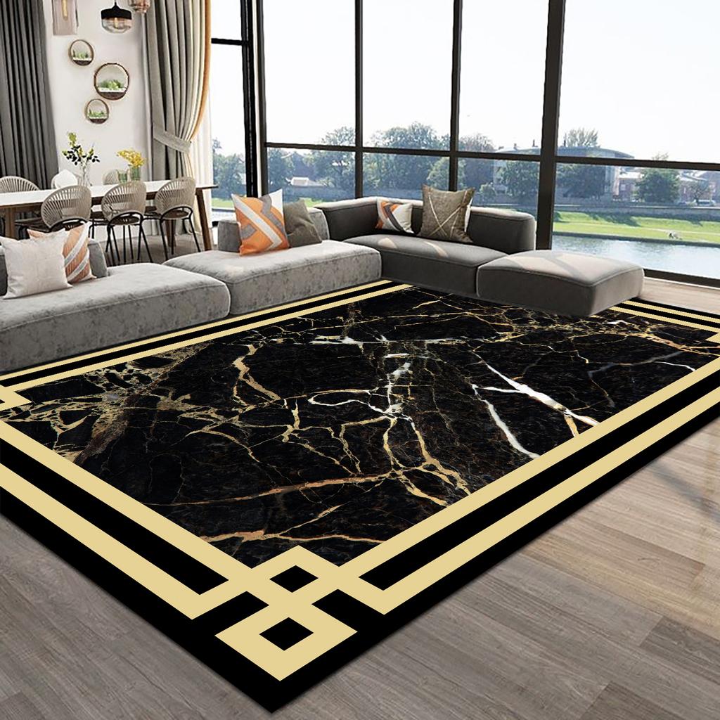 Europe Style Carpet for Living Room Abstract Sofa Table Side Area Rug Luxury Geometric Bedroom Decoration Rug Non Slip Floor Mat