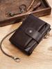 Humerpaul Men Wallet Genuine Leather RFID Bank Card Holder Short Men Wallets Hasp Zipper Purse