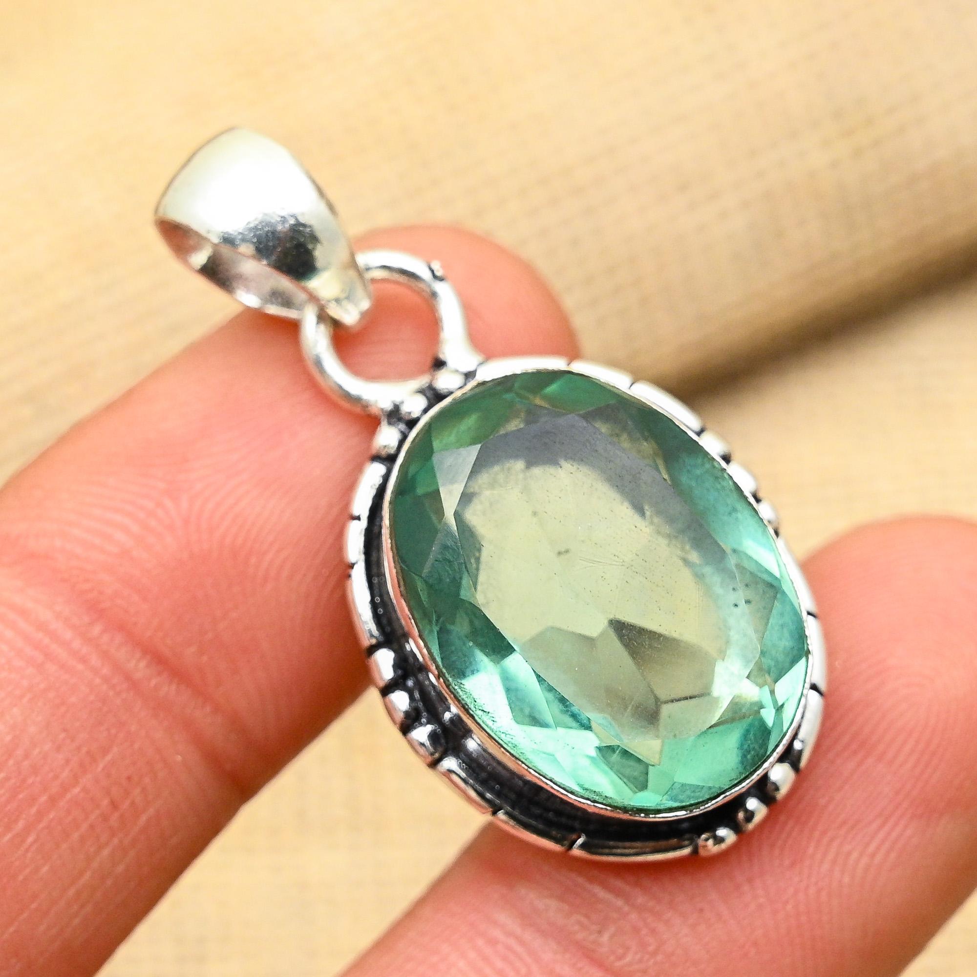 

Очаровательный аква-апатит, драгоценный камень ручной работы, ювелирные изделия из стерлингового серебра 925 пробы, элегантный кулон