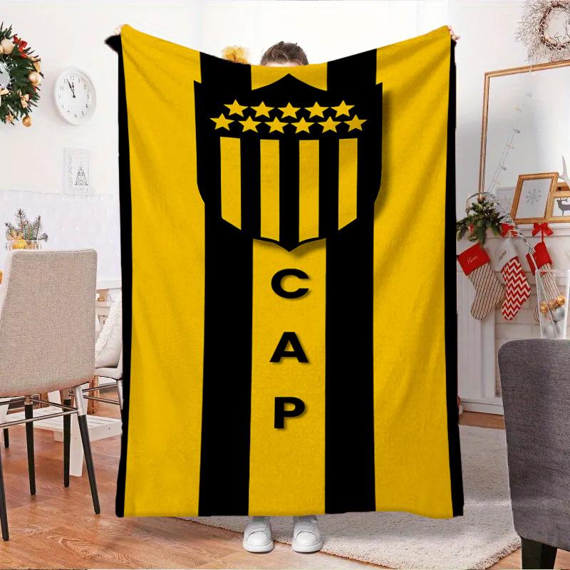 Pe?arol Football Club Emblem Blanket Outdoor Flannel Blanket for Camping, Hiking, Garden Parties, Picnic Essentials,gift for family and friends