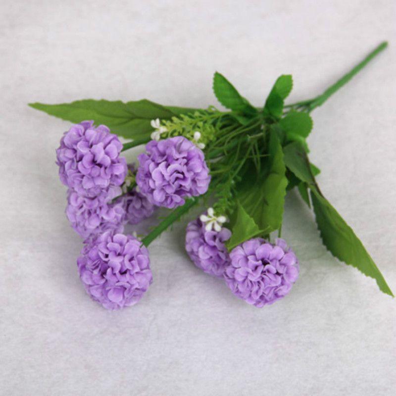 

Искусственный букет гортензии с 8 головками для вечеринки, дома, свадьбы, поддельный свадебный шелковый цветок светло-фиолетовый