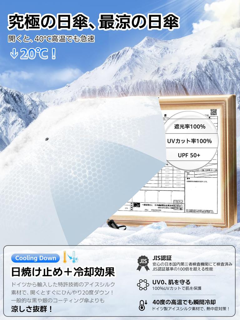 200g Parasol with UV and Heat Coolest JIS Folding Umbrella with Protects and Heat Automatic and Super Perfect for and Includes Storage Perfect As a or