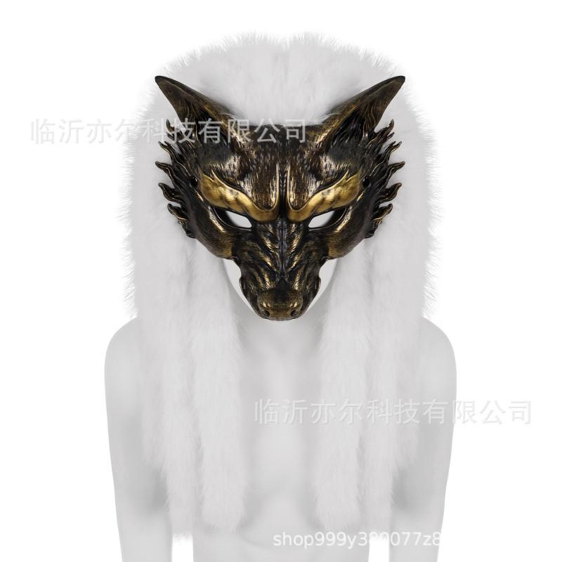 Realistische Tier Wolf Maske Kostüm Party Cosplay Halloween Festival Für Erwachsene Tragbar PU-Schaumstoff Mit Elastischem Band
