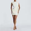 2026 Cross-border European and American Women's Clothing Summer New Solid Color Casual Sleeveless Asymmetrical Streamer Backless Slim Dress