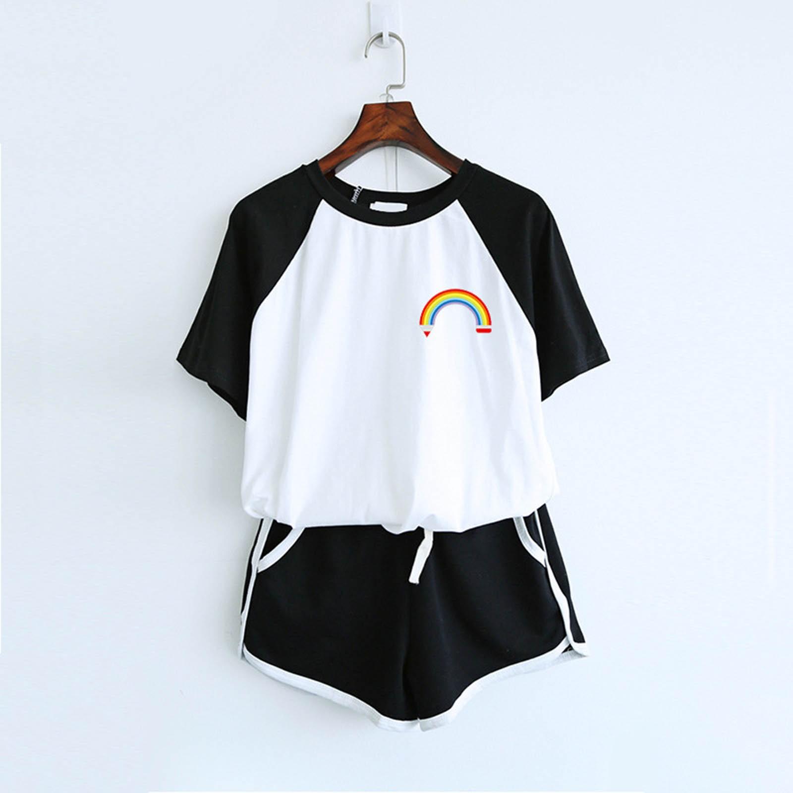 

Женские летние модные шорты с короткими рукавами и карманами с принтом, домашний спортивный комплект