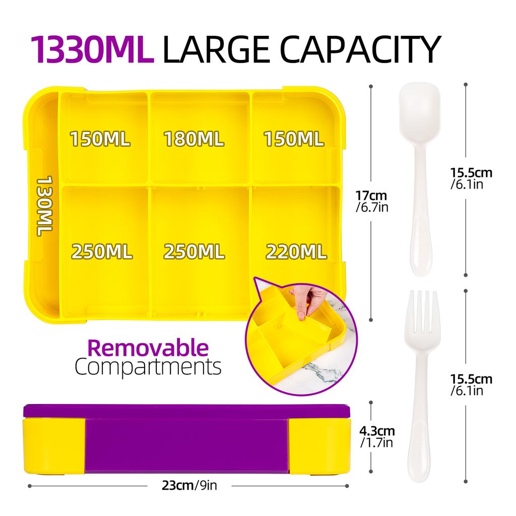 Pudełko na lunch Bento dla Dzieci Dorosłych Studentów Pudełka Bento Pojemniki na Lunch 4-komorowe Pojemniki Bento dla Maluchów do Szkoły lub Przedszkola