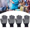 4Pcs Heat Resistant Gloves High Temperature Resistant Anti Scalding Mitts with Silicone Bumps