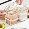 Kitchen Compartment Spice Storage Box, Wall Mounted Iron Seasoning Box, Simple and Transparent, Made of PET Material