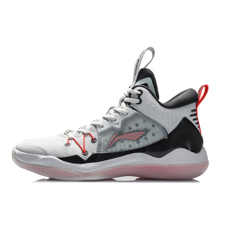 Li Ning Liren 1 Cushioning Slip Resistant Abrasion Resistant Mid Top Basketball Shoes Men's White ABAQ059-3