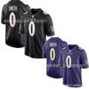 Maillot de Football NFL Baltimore Ravens 0 Smith Brodé Uniforme de Match et d'Entraînement Homme Unisexe Coton