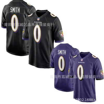 Baltimore Ravens NFL Football Jersey 0 Smith Embroidered Game Practice Uniform Men Unisex Cotton