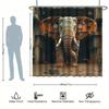 Rustic Elephant Bath Curtain Set, Abandoned Factory Theme, Water-Resistant Polyester, , All-Season Decor, Modern Home Bathroom