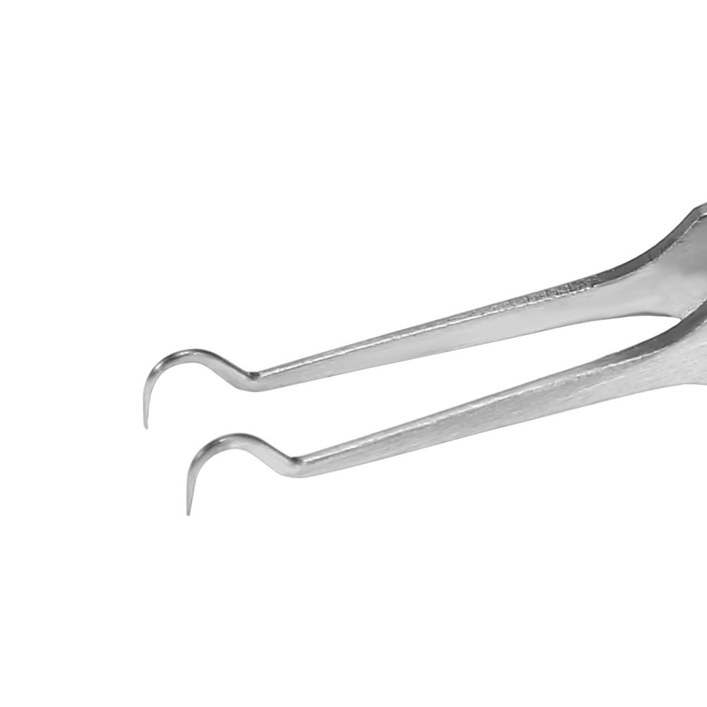 Stainless Steel Acne Blackhead Removal Tweezer Beauty Nipper Makeup Tool (Hooked Tip 8.7cm)