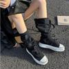 Women Fashion Boots New High Top Canvas High Quality Trouser Barrel Stacking Boot Breathable Comfort Shoes