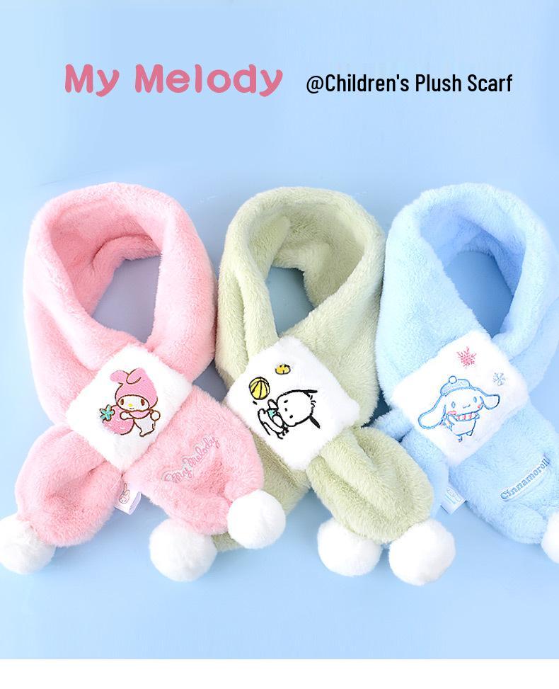 Pluszowy szalik Melody Kids: Ciepły, pogrubiony komin dla dziewczynek - Wiatroszczelny i chroniący przed zimnem na jesień/zimę.