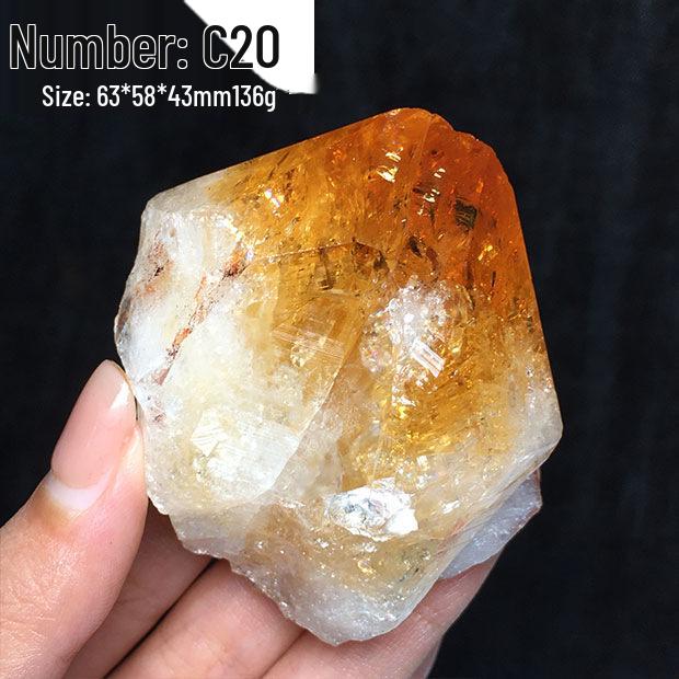 Бразильский Натуральный Цитрин Необработанный Камень Имбирно-Желтый Радужный Кристалл Минеральный Образец Домашний Декор Украшение
