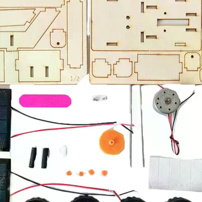 Creative DIY Handmade Solar Powered Mars Rover Model Toy Children's Wooden Teaching Tool Technology Small Maker Puzzle Toy