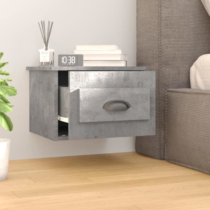 VidaXL Wall-mounted Bedside Table Concrete Grey 50x36x40 Cm 816384