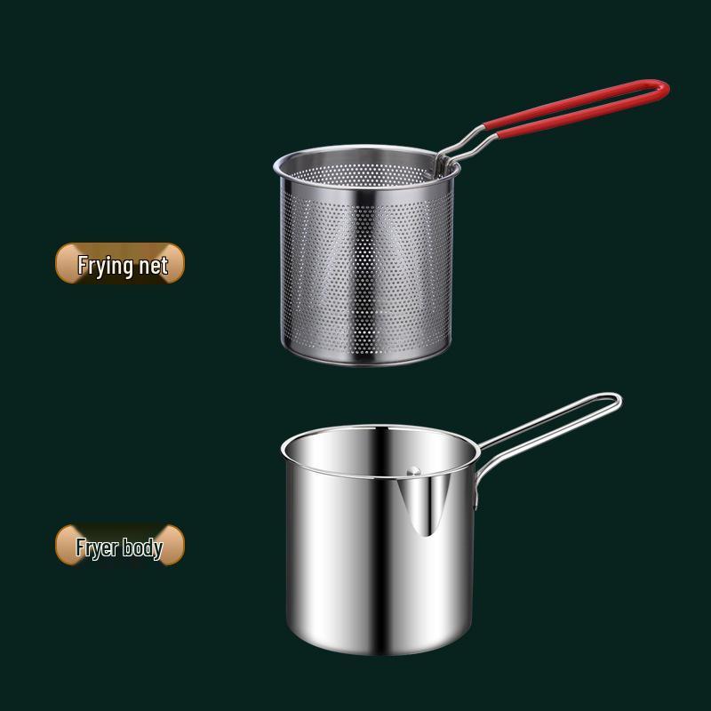 Stainless Steel Mini Deep Fryer with Strainer