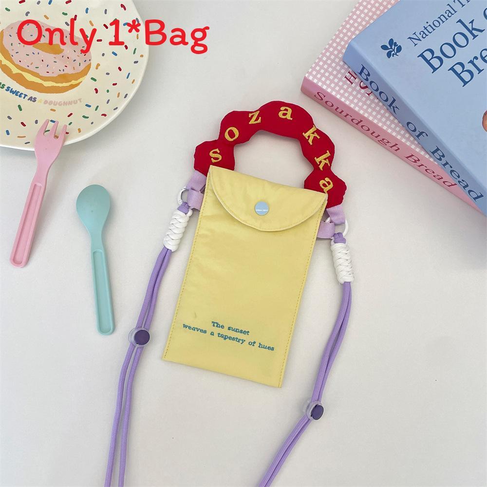Casual Embroidered Polyester Phone Bag With Snap Closure For Daily Use