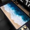 Ocean Beach Wave Extended Gaming Mouse Pad Non Slip Desk Surface Tropical Seaside Scenery Print For Gaming And Office Desktop