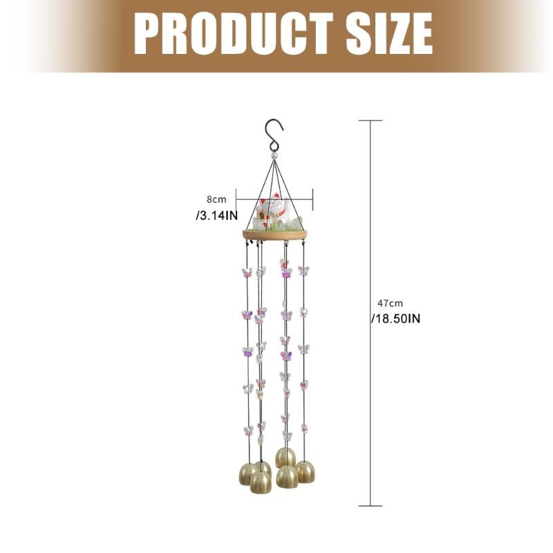Artistic Copper Bells Fortune Cats Windchimes Hanging Suncatchers For Home Garden Decoration Creates Soothing Sound