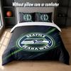 Seattle Seahawks Design Bed Bedding Set 1 Duvet Cover + 2 Pillowcases Soft Breathable Household Bed Linens