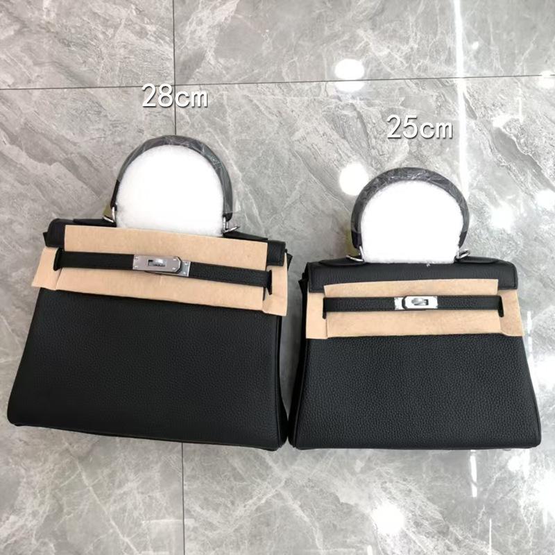 Cross-border togo lychee pattern first layer cowhide Kelli bag shoulder bag messenger bag women's bag bride bag large capacity bag