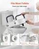 Raised Toilet Seat with Arms, 136.1 kg Load Capacity, 127 mm Lift Height, Widened Commode Elevated Toilet Seat Riser with Padded Handles for Seniors,