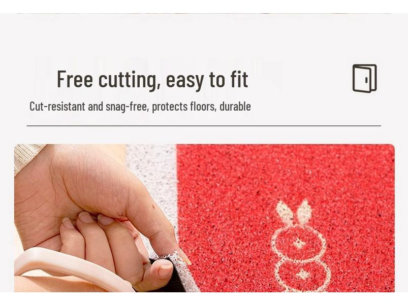 Non-Slip PVC Entrance Door Mat - Stain-Resistant, Cuttable, Coil Mat for Hallway/Mudroom
