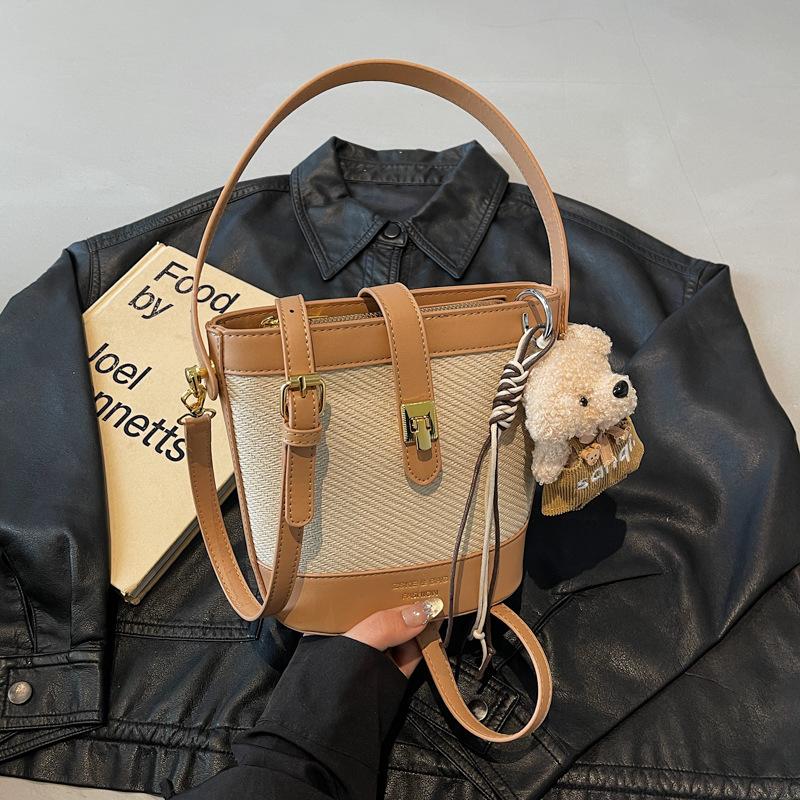 Hand carry fashion casual bucket bag women's 2025 new retro trend shoulder bag high-end women's bag