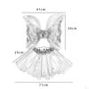 4 Piece Girls Fairy Costume Set Kids Cosplay Angel Tutu Skirt Headband Dress Up Photography Role