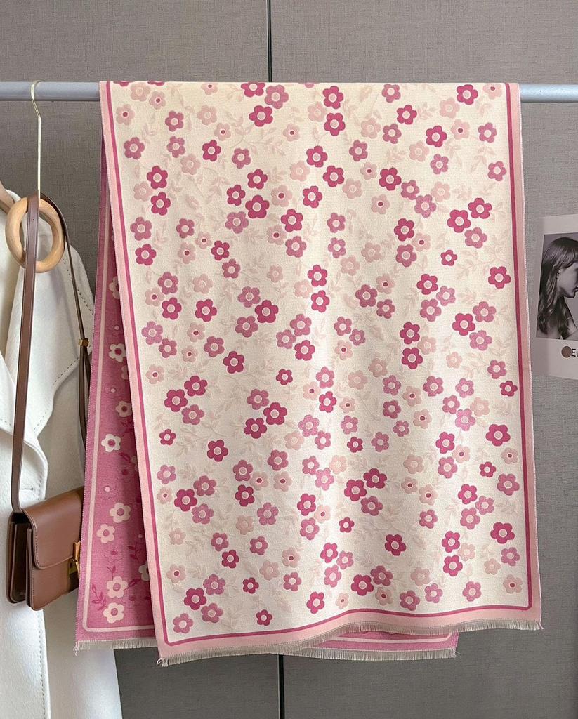 Yume Pajama Oversized Stole/Scarf/Shawl for Women (Free Size, Pink Floral)