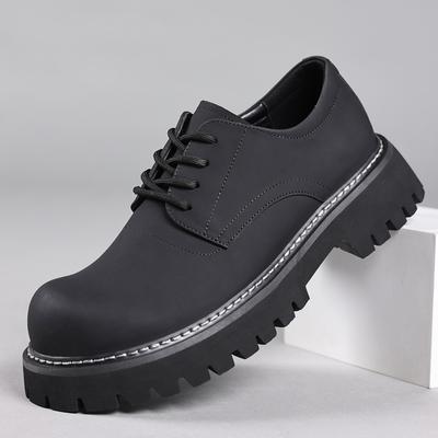 Mode Nouveaux Chaussures d'Extérieur pour Homme Chaussures pour Homme Noir Mode Affaires Chaussure en Cuir Plateforme Oxfords Antidérapant Semelle Épaisse Chaussure Derby pour Homme
