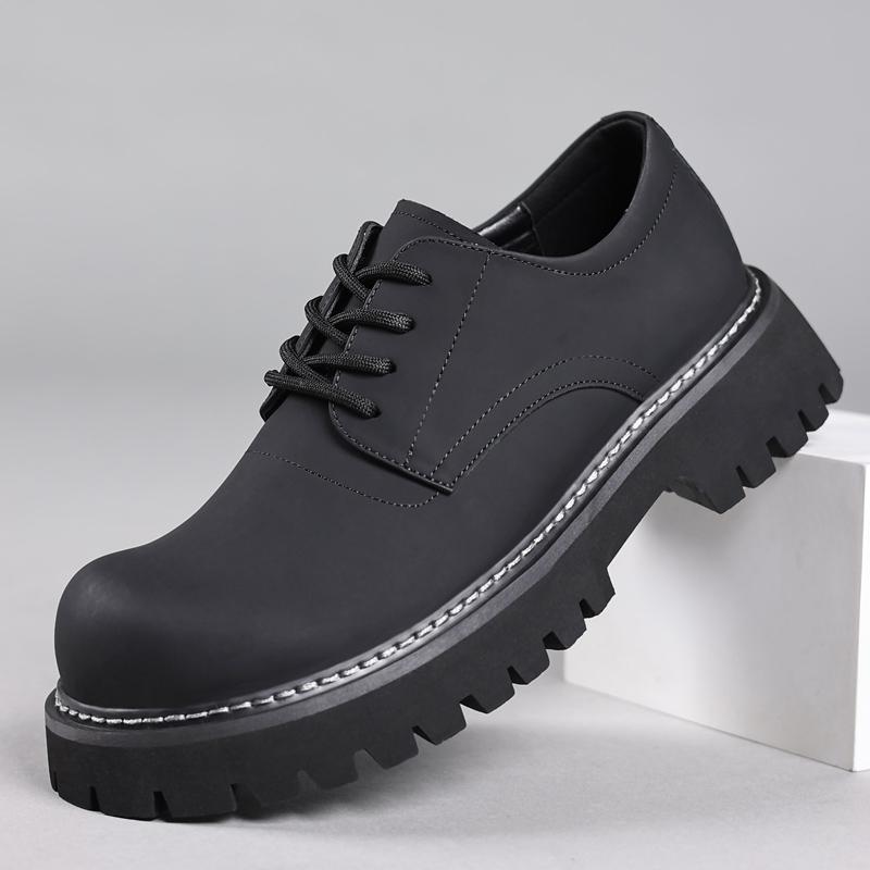 Fashion New Male Outdoor Footwear Men Shoes Black Fashion Business Leather Shoe Platform Oxfords Anti-slip Thick Tottom Male Derby Shoe